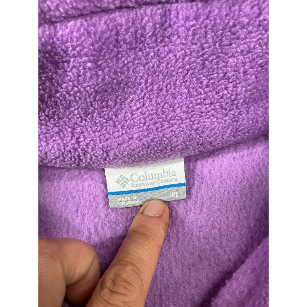 Columbia Jacket Womens XL Purple Fleece Full Zip Pockets Lightweight Outdoor - Picture 2 of 9